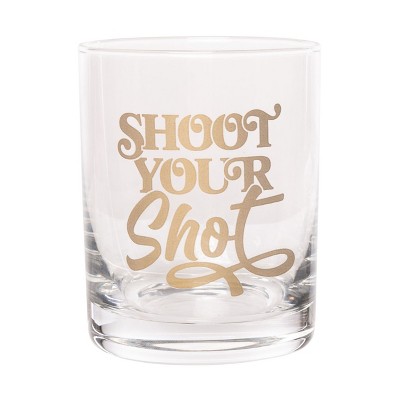 Totalee Gift Shoot Your Shot Rocks Glass Clear 10 oz