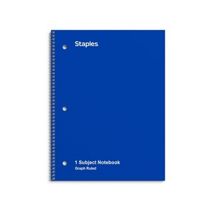Staples 1-Subject Notebook 8" x 10.5" Graph Ruled 70 Sheets Blue (23985B) 132712 - 1 of 4