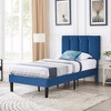 VECELO Upholstered Bed Frame with Adjustable Headboard, Heavy-Duty Platform Bed with Strong Wood Slat Support, No Box Spring Needed - 4 of 4