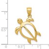 Black Bow Jewelry 14k Yellow Gold 20mm Open Sea Turtle Pendant - 3 of 4
