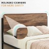 Queen Bed Frame, Metal Frame with Vintage Wood Headboard & Footboard, Under-Bed Storage, Heavy Slat Support, No Box Spring, Walnut - 4 of 4