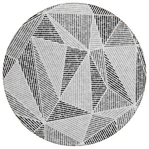 Pewter Charcoal And Gray Geometric Washable Indoor Outdoor Area Rug - 1 of 4