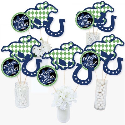 Big Dot of Happiness Kentucky Horse Derby - Horse Race Party Centerpiece Sticks - Table Toppers - Set of 15
