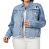 Women's Distressed Denim Jacket - ZENANA - 3 of 3