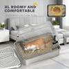 TinyHomie Cat Stainless Steel Cat Litter Box for Big Cats with Flip Cover, Light Gray and Transparent - 4 of 4