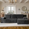 XIZZI Modular Left/Right Chaise Sectional Sofa, Quick-Ship Synthetic Leather or 4 Shimmer Fabric | Zero Assembly | High Density Foam & Pocket Springs - 2 of 4