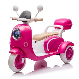 SEVOBAL Toy Vehicles, Parent-Child Ride On Motorcycle with Interactive Features and Dual Seats for Family Outdoor Use, Rose Red, 47.24"*20.08"*27.17" - 1 of 4