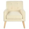 Okak Fabric Accent Chair Button-Tufted Club Chair with Comfy Upholstered Elegant Armchair with Birch Wood Legs for Living Room Bedroom - 2 of 4