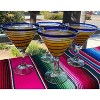 Dos Sueños Mexican Hand Blown  Modern Margarita Glasses - Blue Spiral - 12oz - Set of 4 - 2 of 4