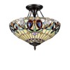 Chloe Lighting Serenity Tiffany-Style 2 Light Victorian Semi-Flush Ceiling Fixture 16" Shade - 2 of 4