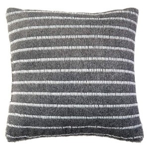 The Lakeside Collection Striped Faux Fur Throws or Accent Pillows - Striped Faux Fur Accent Pillow Gray - 1 of 4