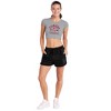 Women's Stanford University Mascot Cap Sleeve Baby Rib Crop Top Athletic Heather - 4 of 4