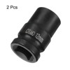 Unique Bargains CR-MO Mechanical Maintenance Metric 4 Point Square Impact Socket Black 2 Pcs - 3 of 4