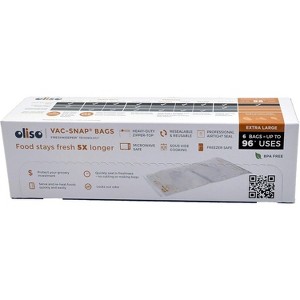Oliso Pro VAC-SNAP Food Storage Bags for Oliso Vacuum Sealers (Jumbo) - 1 of 3