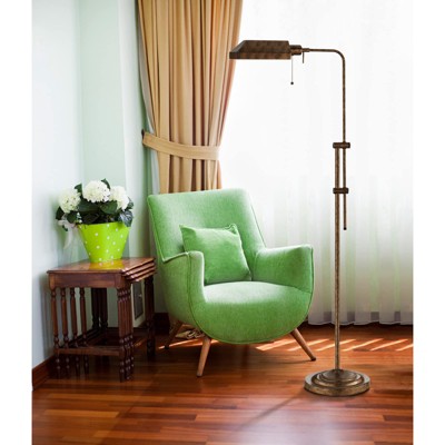 Adjustable Traditional Pharmacy Floor Lamp in Rust Finish