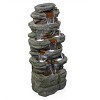 Alpine Corporation 47" Multi-Level Stone Tower Fountain: Polyresin, LED, Outdoor Use, 7 Basins - 2 of 4