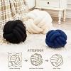Knot Pillow Ball, Soft Home Decorative Round Throw Pillow, Handmade Knotted Plush Pillow, Round Boucle Pillow Cushion (8.6 Inches Ivory) - 3 of 4