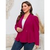BLUEMING Womens Plus Size Blazers Business Casual Knit Blazer Long Sleeve Shawl Lapel High Waist Jackets - 2 of 4