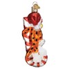 Chester Cheetah On Candy Cane Glass Ornament