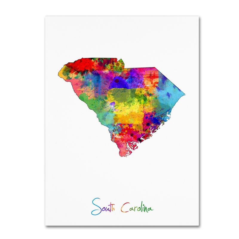 Trademark Fine Art -Michael Tompsett 'South Carolina Map' Canvas Art, 2 of 4