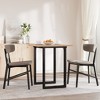 vidaXL Pine and Steel Square Dining Table 23.6"x23.6"x29.7" Indoor Kitchen/Home Office - 3 of 4