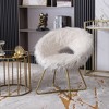 Roundhill Furniture Slatina Faux Fur Upholstered Accent Chair, White - image 4 of 4