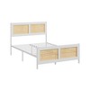 Rattan Bed Frame with Headboard, Boho Cane Platform Bed Frame with Strong Metal Slat,Black - 4 of 4