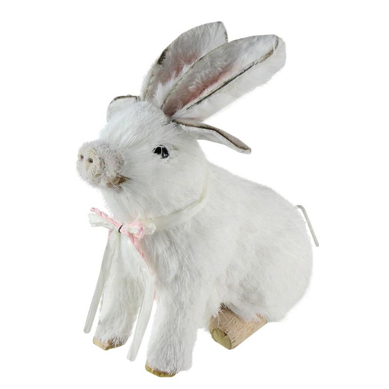 Northlight 7" Easter Piglet with Bunny Rabbit Ears Spring Figure - White, 3 of 4
