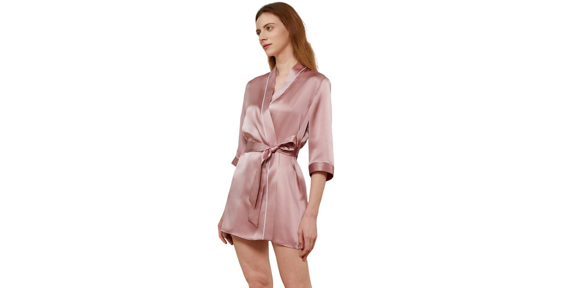 Mommesilk Michelle Silk Knee Length Robe