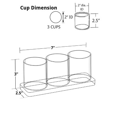 Clear Acrylic and Rubber 3-Compartment Pencil Cup Holder