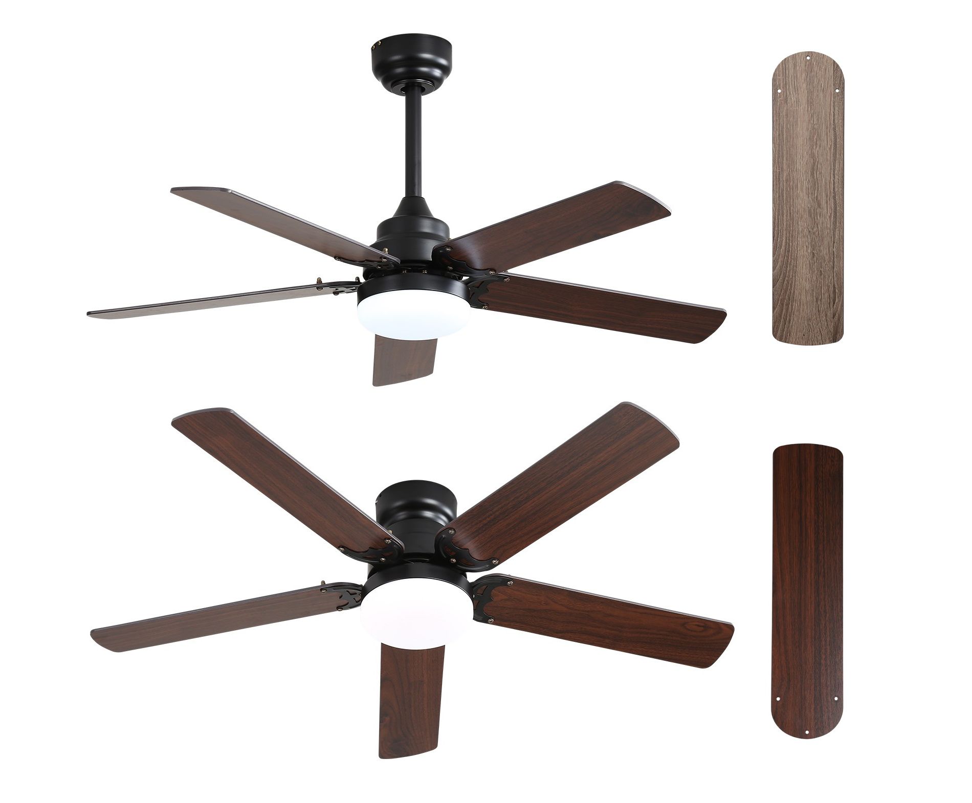 42'' Dual Color Blade Ceiling Fans with Lights and Remote 5 Blade Modern Ceiling Fan for Bedroom Living Room Patio Dimmable 6 Speeds DC Quiet