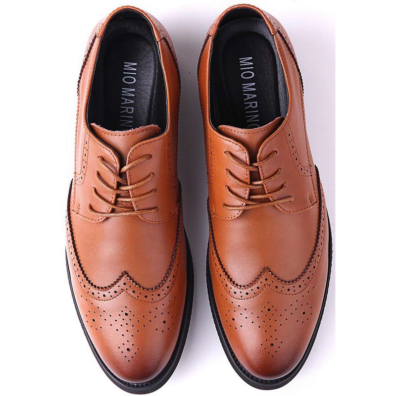 Mio Marino Men's Speckled Wingtip Laced Dress Shoes, 2 of 7