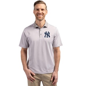 New York Yankees Cutter & Buck Virtue Eco Pique Micro Stripe Recycled Mens Polo - 1 of 1