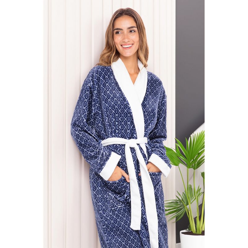 Women's Cozy Fleece Winter Wrap Around Robe, Long Plush Bathrobe, 5 of 7