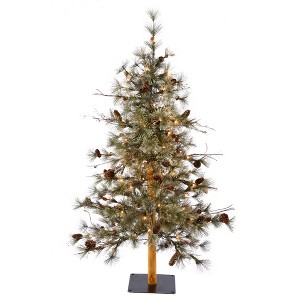 Vickerman Dakota Pine Artificial Christmas Tree with Wood Stand - 1 of 4