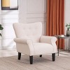 Erommy Mid Century Velvet Tufted Armchair, High Back Accent Chair - 3 of 4