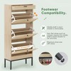 Brafabhome Narrow Shoe Cabinets with 3 Flip Drawers, Entryway Rattan Shoe Storage Organizer for Slippers Sneakers and High Heels | 18 Pairs - 3 of 4