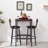 KTMBDW Bar Table and Chairs Set, Pub Table with 2 PU Soft Stools for Small Space, 3-Piece Breakfast Table Set, Sturdy Metal Frame - 2 of 4