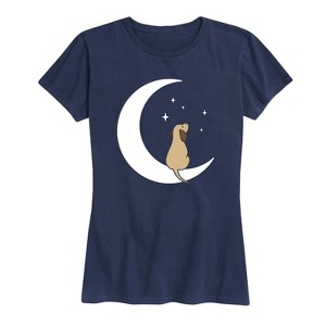 Women's - Instant Message - Dog On Moon Short Sleeve Graphic T-Shirt - 1 of 4