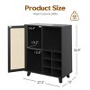 SEVOBAL 47" Sideboard Cabinet Storage Bar Cabinet with Rose Racks Buffet Cabinet for Home Living Room Kitchen Entryway, Black, 15"*27.5"*33.8" - 3 of 4