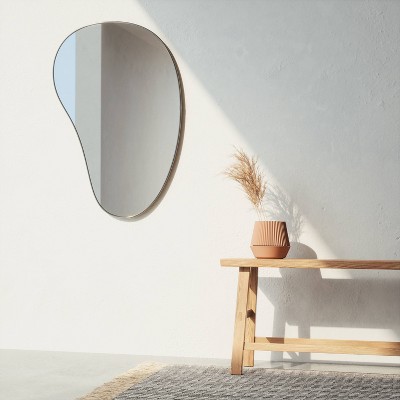 24" x 36" Abstract Shaped Metallic Wall Accent Mirror