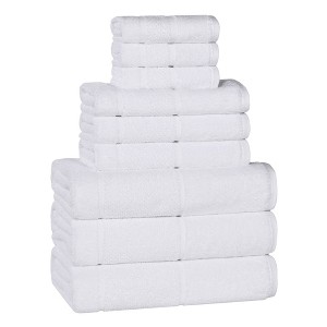 Smart Twist Viscose Cotton Blend Medium Weight Solid Thick Border Towel Set by Blue Nile Mills - 1 of 4