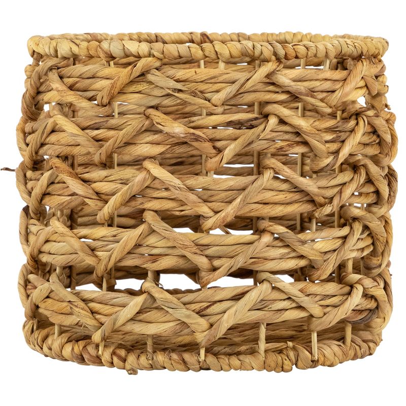 Northlight Set of 4 Open Fishtail Weave Water Hyacinth Storage Baskets with Handles 15.5", 3 of 7