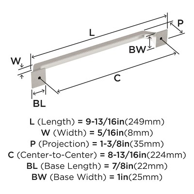 Satin Nickel Brushed Cabinet Bar Pull with Mounting Hardware
