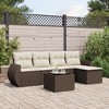 vidaXL Garden Sofa Set Brown PE Rattan Medium-Large Removable Covers - 2 of 4