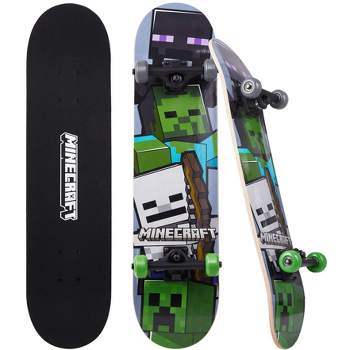 Minecraft 31" Skateboard with Non-slip grip tape, ABEC 5 bearings