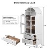 71" Tall Arched Kitchen Pantry Cabinet,Wood Storage with Glass Doors and Adjustable Shelves,MDF Pantry Cabinet for Dining Room-Cuddlewood - 4 of 4