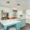 LLHZSY Semi Flush Mount Ceiling Light Fixture 11" Wide Dome Shade for Bedroom Kitchen Living Room Hallway-Green/Dark Blue - 2 of 4