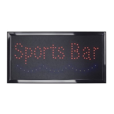 Sports Bar Framed LED Sign Black - Crystal Art Gallery