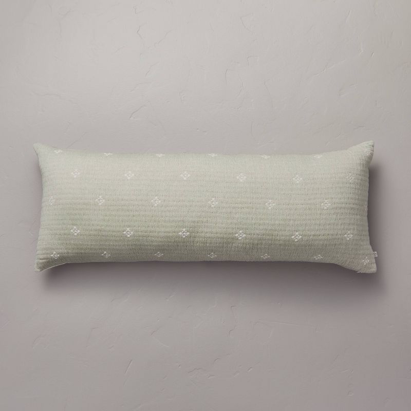 14"x36" Diamond Jacquard Lumbar Bed Pillow - Hearth & Hand™ with Magnolia, 1 of 11